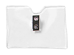 BRADY PEOPLE ID, HORIZONTAL BADGE HOLDER, CREDIT CARD SIZE, 2 HOLE CLIP, CLEAR VINYL, ORANGE PEEL TEXTURE, TOP LOAD, 3 7/16